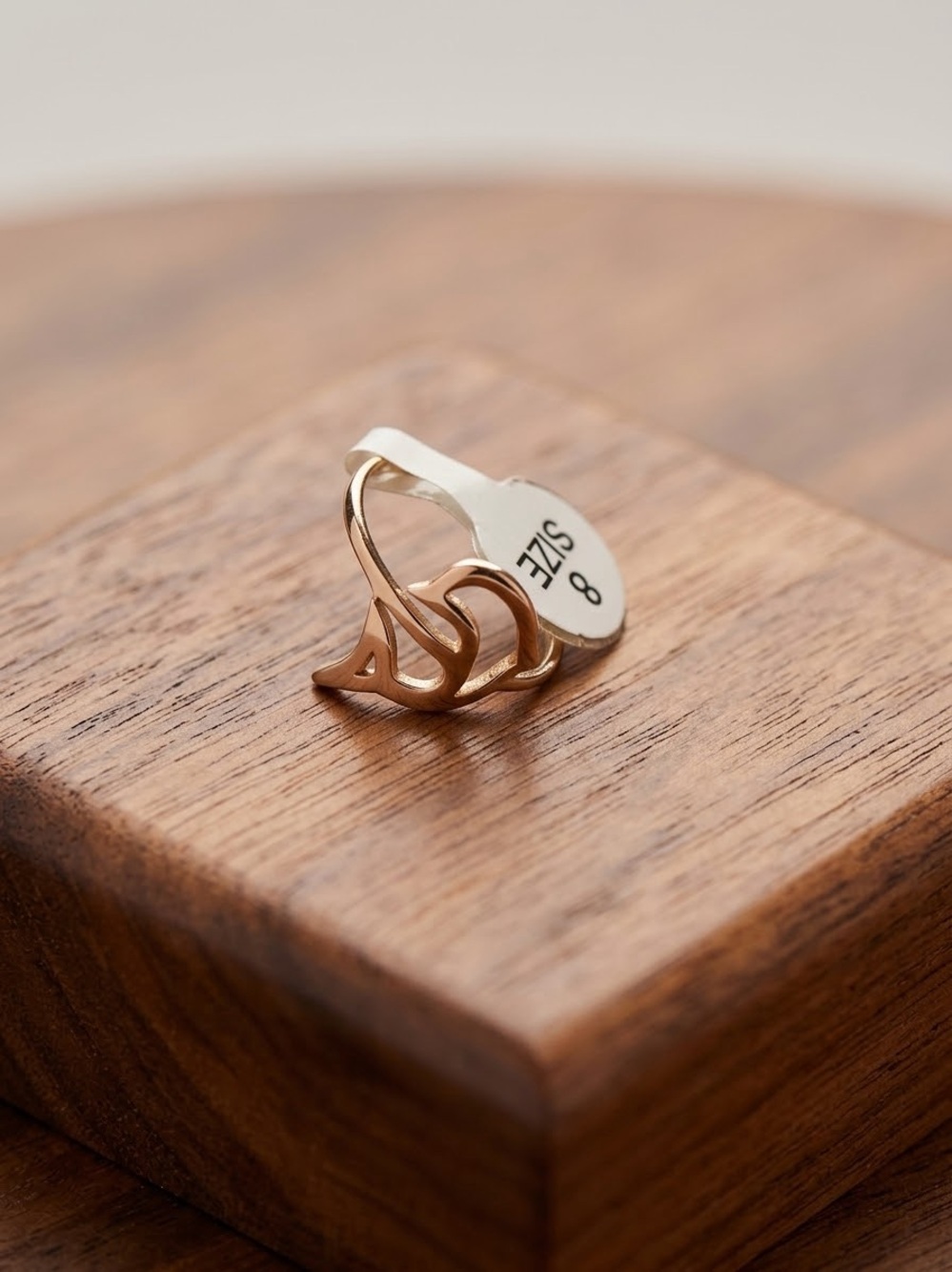 Stanley  Gold  Dolphin Wave Stackable Ring - Size 8